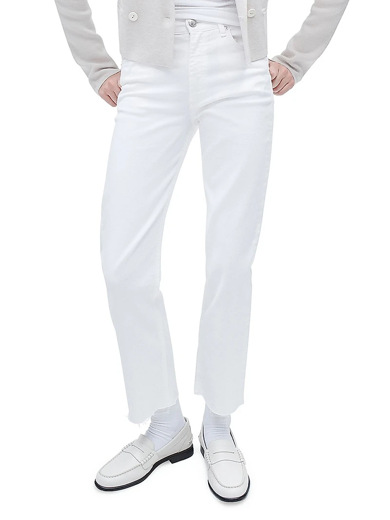 Harlow Stretch Mid-Rise Straight-Leg Jeans