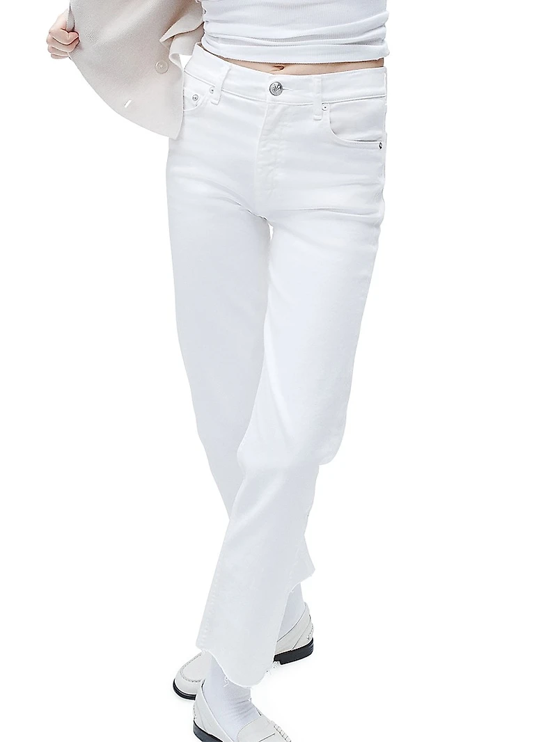 Harlow Stretch Mid-Rise Straight-Leg Jeans