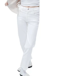 Harlow Stretch Mid-Rise Straight-Leg Jeans
