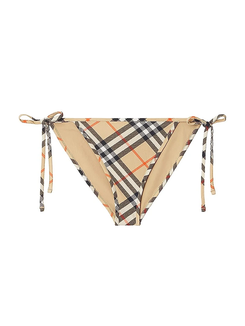 Check Side-Tie Bikini Bottoms