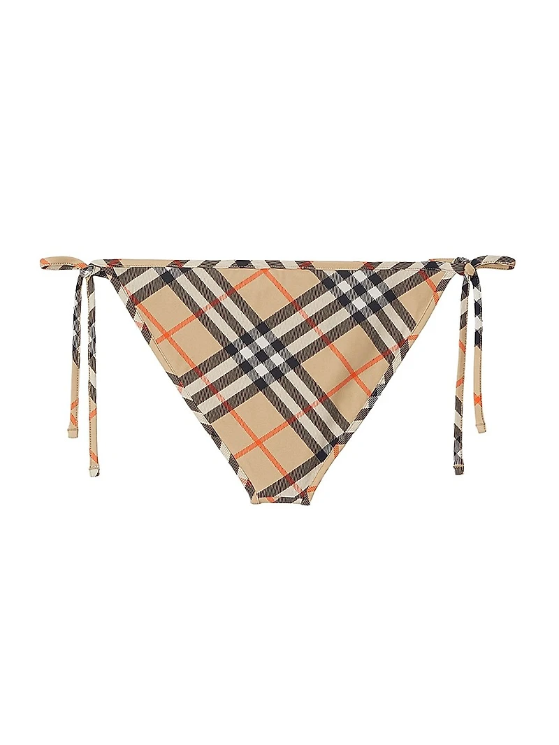 Check Side-Tie Bikini Bottoms