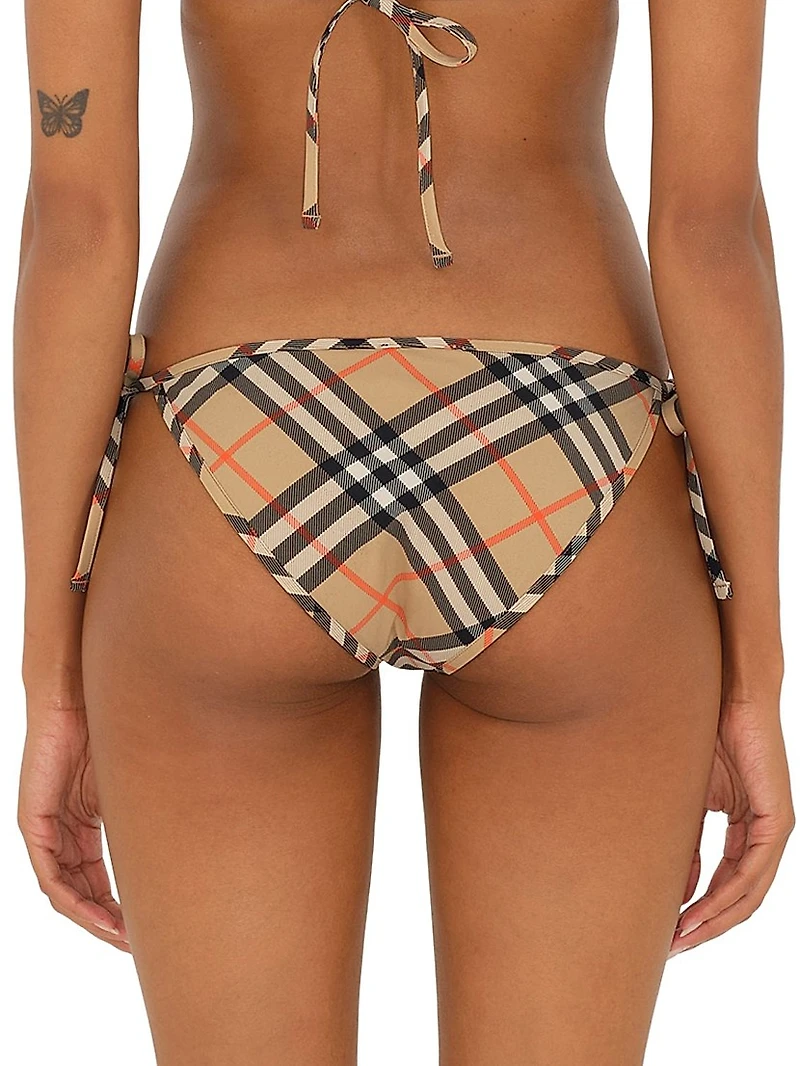 Check Side-Tie Bikini Bottoms