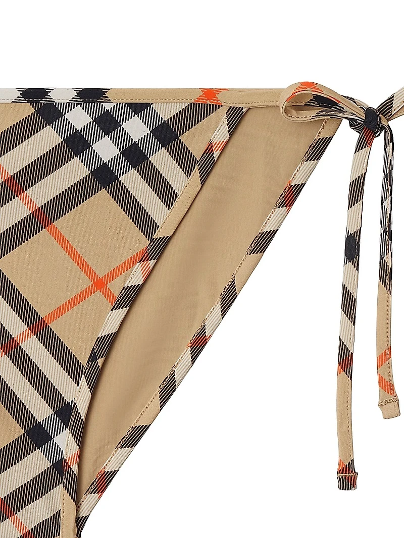 Check Side-Tie Bikini Bottoms