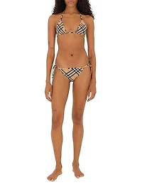 Check Side-Tie Bikini Bottoms