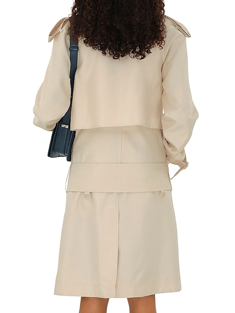 Silk-Blend Belted Trench Coat