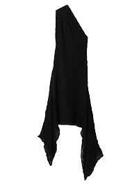 Ruched One-Shoulder Midi-Dress