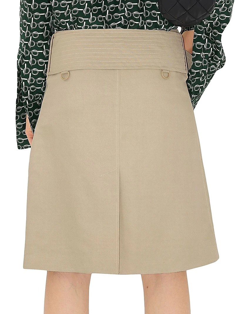 D-Ring Belted Midi-Skirt