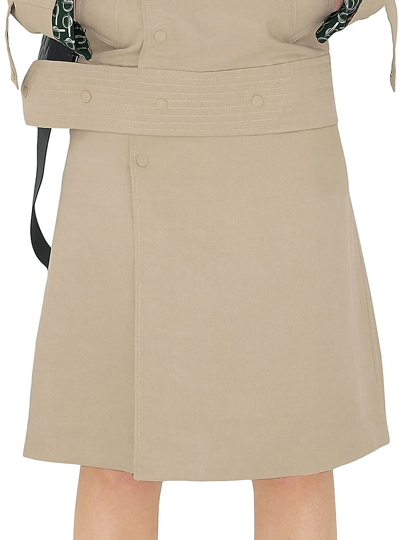 D-Ring Belted Midi-Skirt