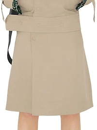 D-Ring Belted Midi-Skirt