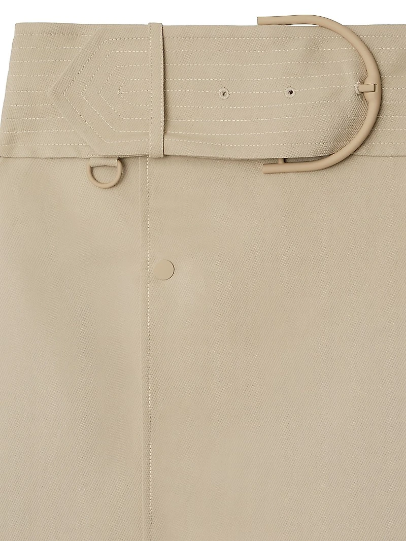 D-Ring Belted Midi-Skirt
