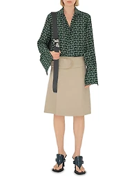 D-Ring Belted Midi-Skirt