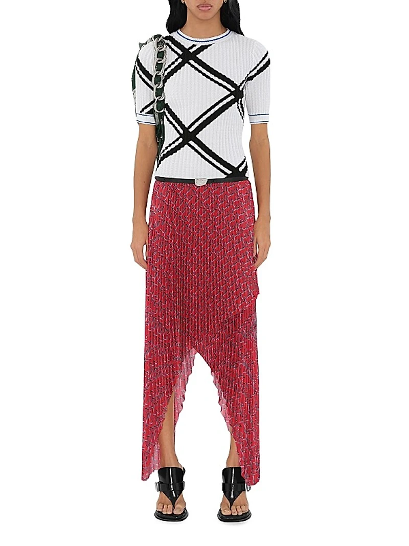 Check Cotton Knit Short-SleeveTop