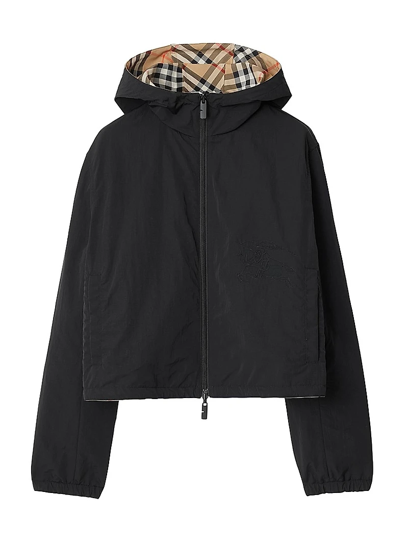 Check Drawcord Short Jacket