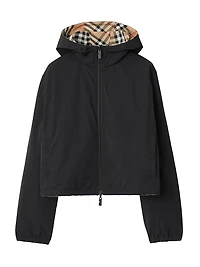 Check Drawcord Short Jacket