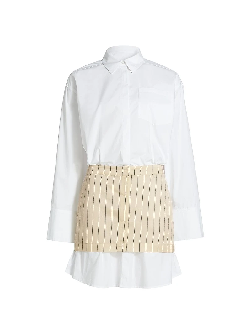 Layered Suiting Cotton Shirtdress