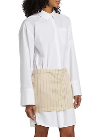 Layered Suiting Cotton Shirtdress