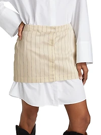 Layered Suiting Cotton Shirtdress