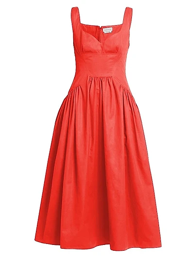 Cotton Poplin Midi-Dress