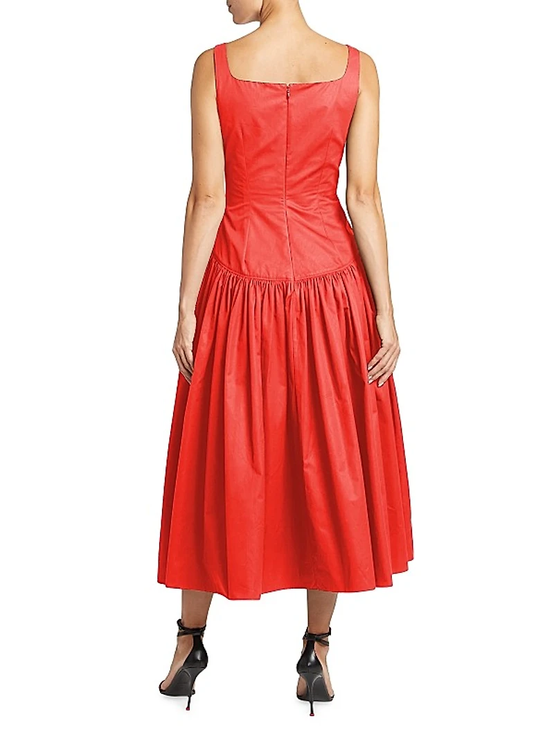 Cotton Poplin Midi-Dress