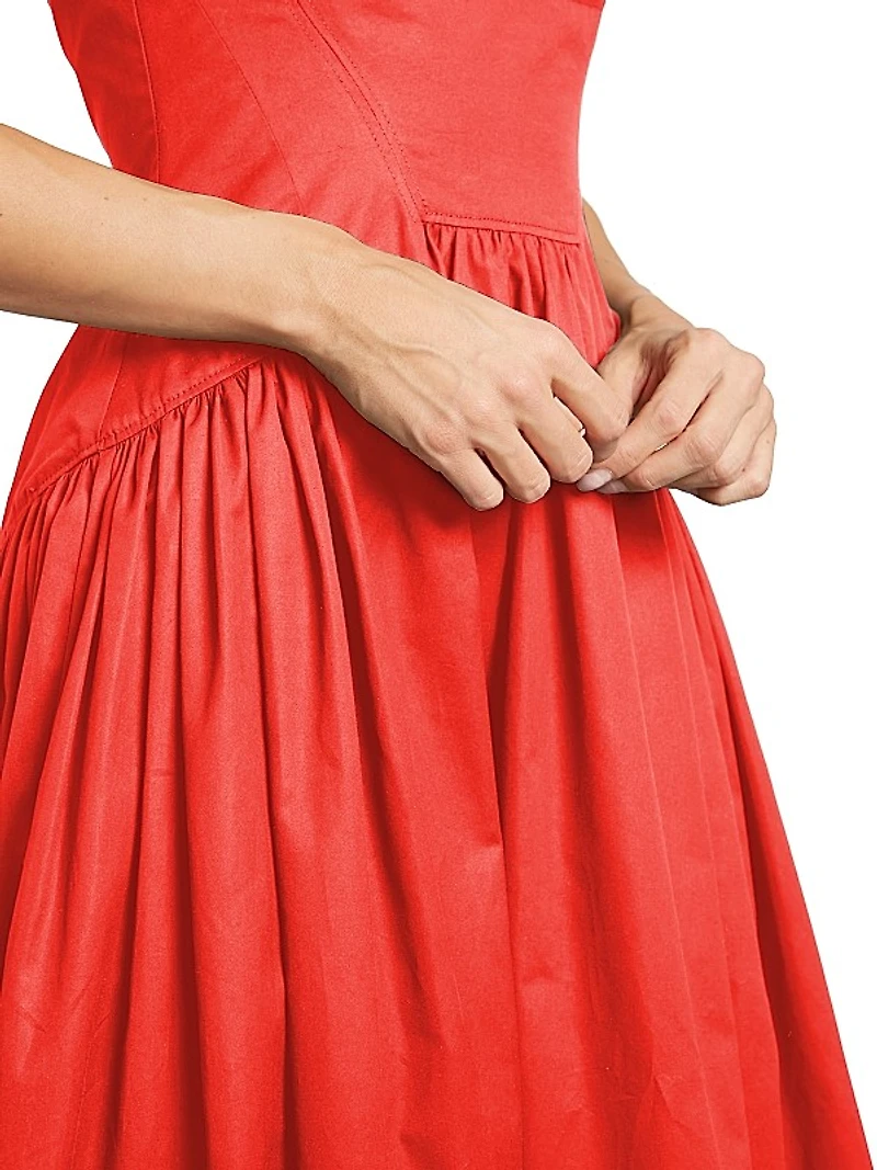 Cotton Poplin Midi-Dress
