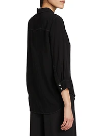 Marlene Tailored Three-Quarter-Length Sleeve Blouse