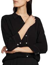 Marlene Tailored Three-Quarter-Length Sleeve Blouse