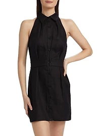 Domino Linen Sleeveless Minidress
