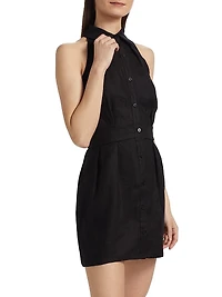 Domino Linen Sleeveless Minidress