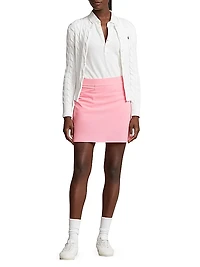 Four-Way-Stretch Pleated Miniskort