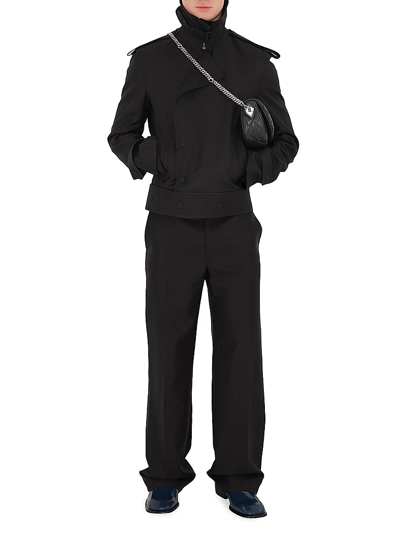 Wool & Silk Straight-Leg Pants