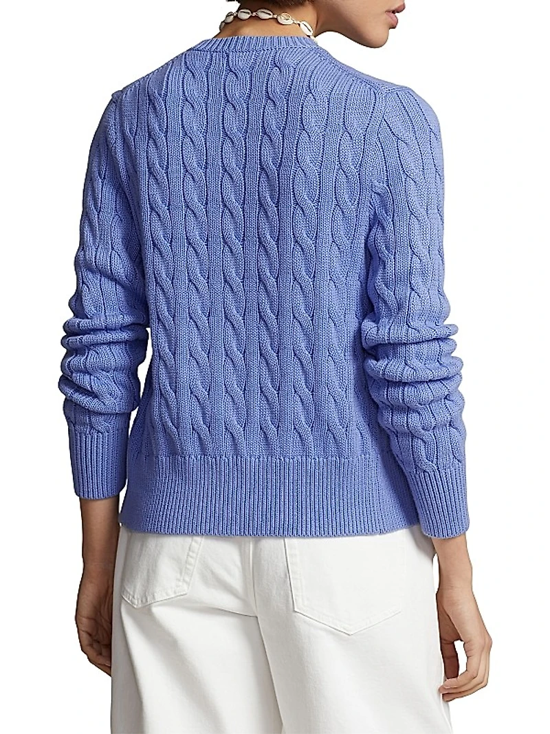 Cable-Knit Crewneck Cardigan