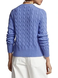 Cable-Knit Crewneck Cardigan