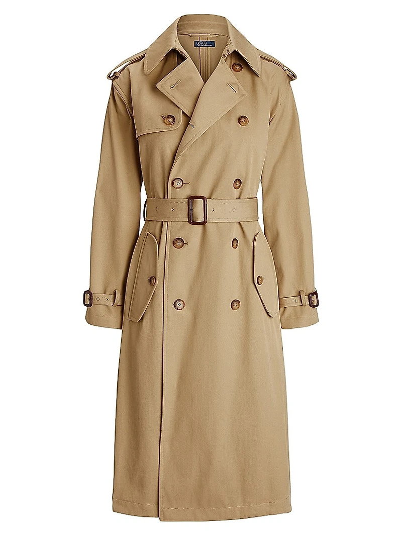 Twill Double-Breasted Trench Coat