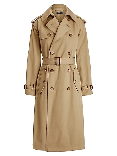Twill Double-Breasted Trench Coat