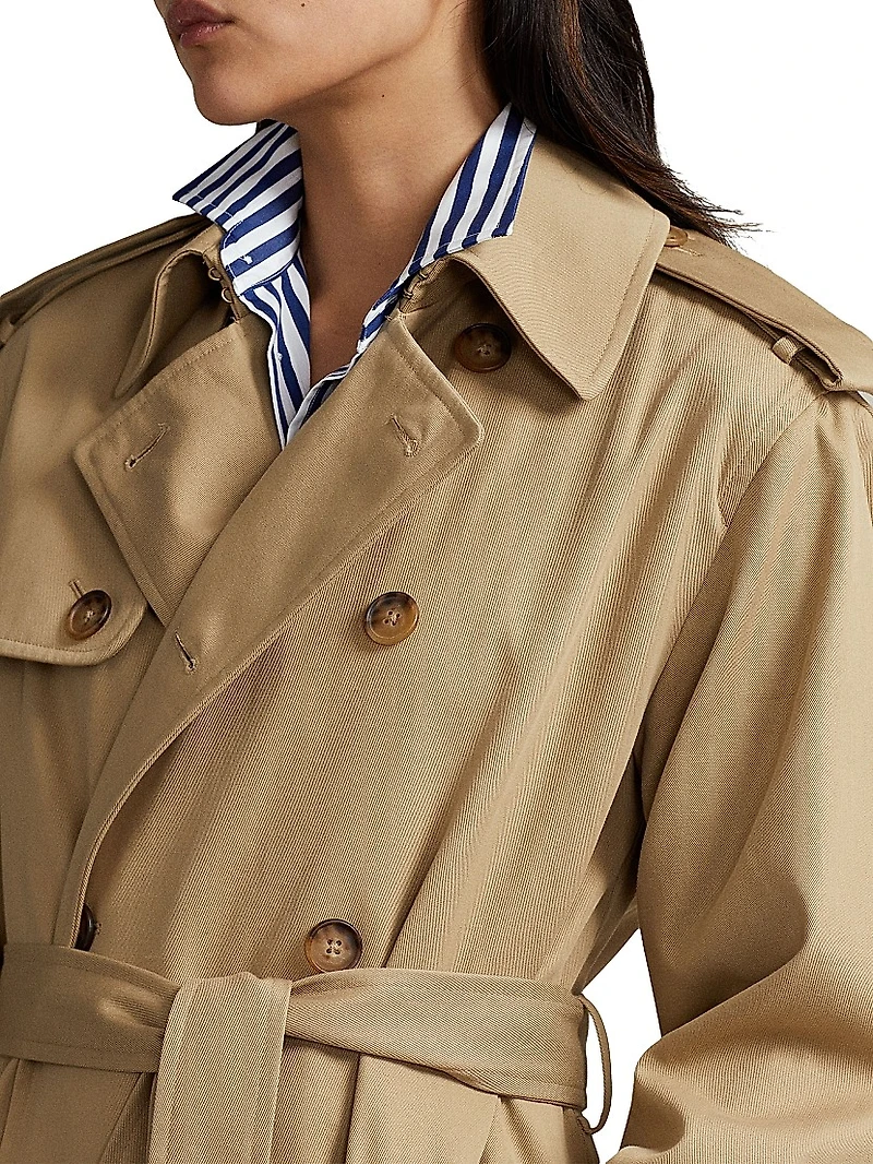 Twill Double-Breasted Trench Coat