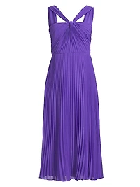 Joanna Pleated Chiffon Midi-Dress