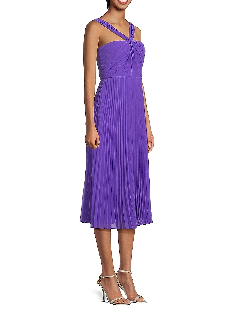 Joanna Pleated Chiffon Midi-Dress