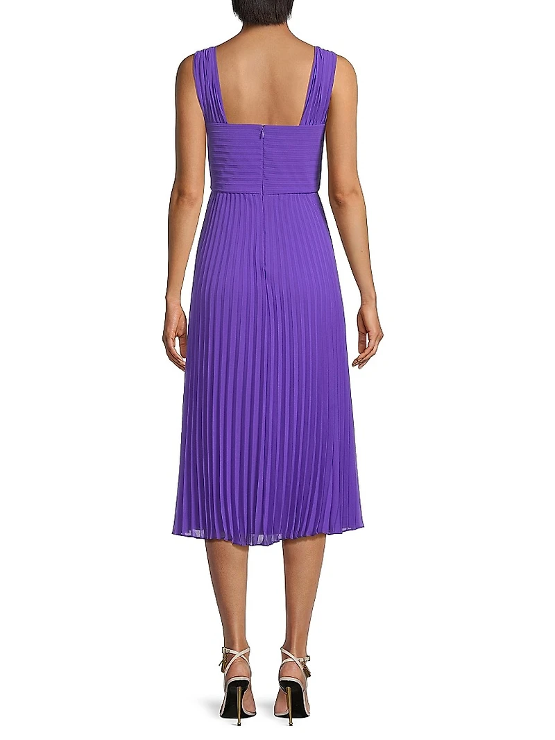 Joanna Pleated Chiffon Midi-Dress