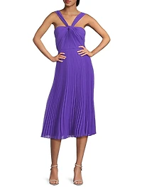 Joanna Pleated Chiffon Midi-Dress