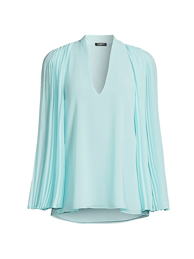 Evelyn Pleated Sleeve Blouse