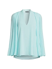 Evelyn Pleated Sleeve Blouse