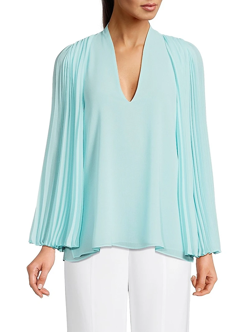 Evelyn Pleated Sleeve Blouse