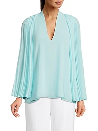 Evelyn Pleated Sleeve Blouse