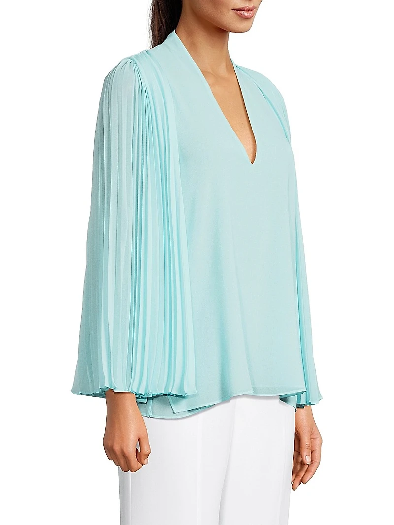 Evelyn Pleated Sleeve Blouse
