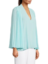 Evelyn Pleated Sleeve Blouse