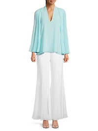 Evelyn Pleated Sleeve Blouse