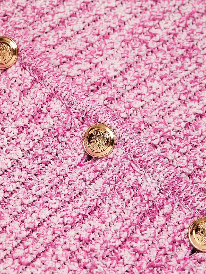 Cotton-Blend Knit Cropped Jacket