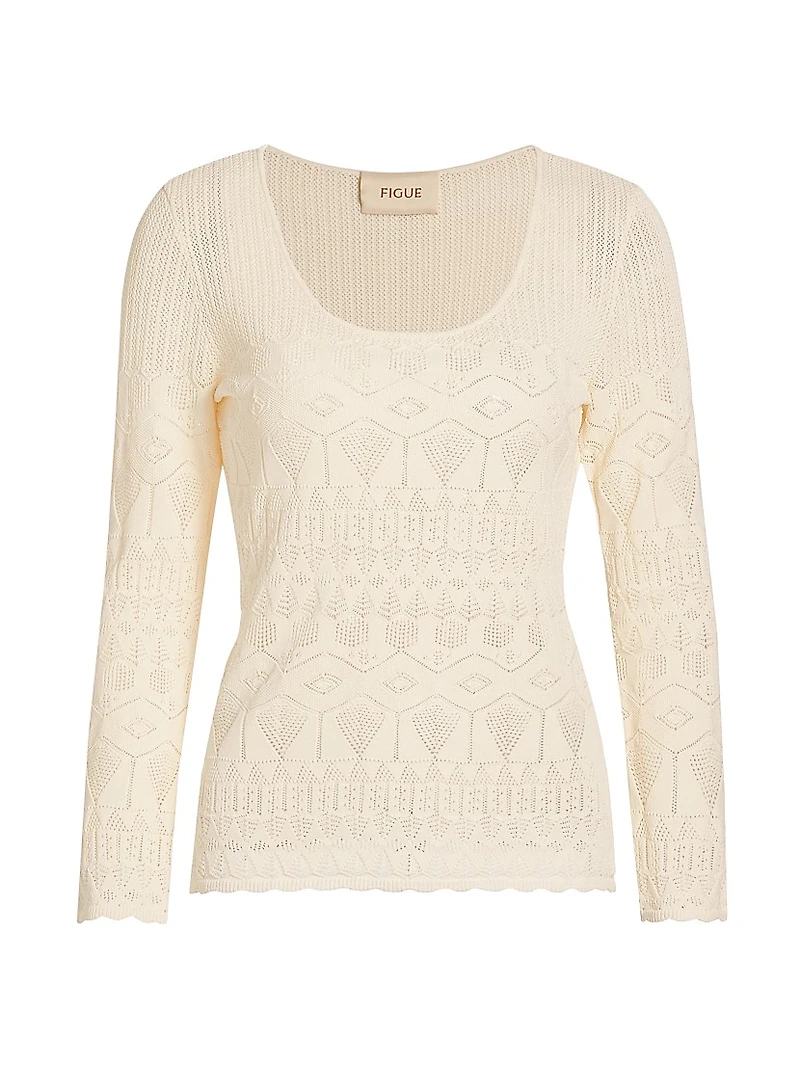 Amanda Pointelle Knit Top