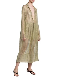 Rhinestone Mesh Midi-Dress