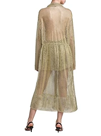 Rhinestone Mesh Midi-Dress